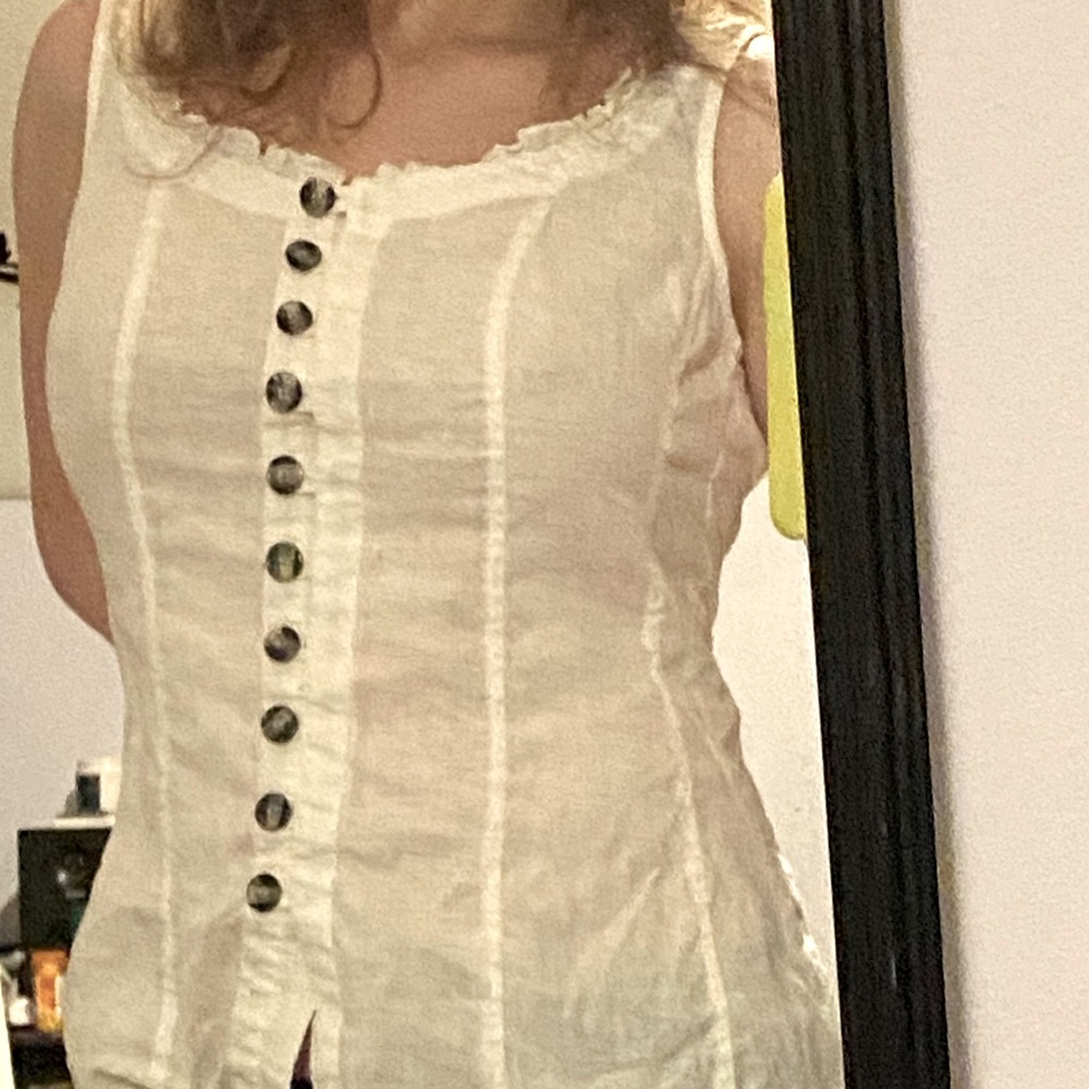 Olars + Ulla white linen top